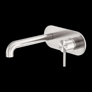 ZEN SS316L WALL BASIN/BATH MIXER 230MM SPOUT BRUSHED NICKEL