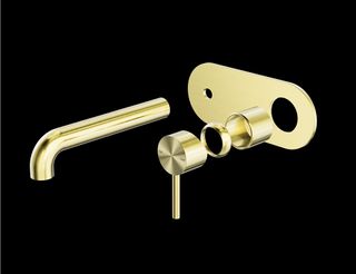 ZEN SS316L WALL BASIN/BATH MIXER 185MM SPOUT TRIM KITS ONLY BRUSHED GOLD