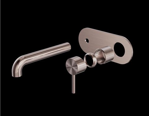 ZEN SS316L WALL BASIN/BATH MIXER 185MM SPOUT TRIM KITS ONLY BRUSHED BRONZE