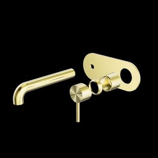 ZEN SS316L WALL BASIN/BATH MIXER 230MM SPOUT TRIM KITS ONLY BRUSHED GOLD