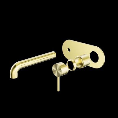 ZEN SS316L WALL BASIN/BATH MIXER 230MM SPOUT TRIM KITS ONLY BRUSHED GOLD