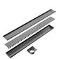 TILE INSERT V CHANNEL FLOOR GRATE 80MM OUTLET WITH HOLE SAW GUN METAL