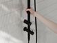 MECCA CARE 25MM GRAB RAIL 900MM TWIN SHOWER SET MATTE BLACK
