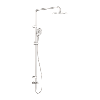MECCA CARE 25MM GRAB RAIL 900MM TWIN SHOWER SET BRUSHED NICKEL