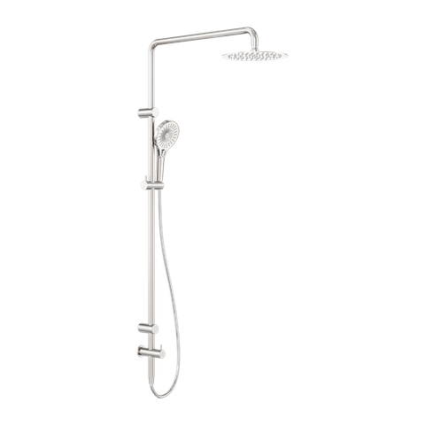 MECCA CARE 25MM GRAB RAIL 900MM TWIN SHOWER SET BRUSHED NICKEL