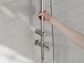 MECCA CARE 25MM GRAB RAIL 900MM TWIN SHOWER SET BRUSHED NICKEL
