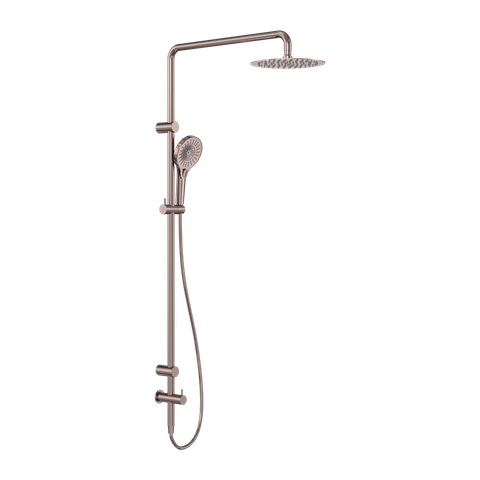 MECCA CARE 25MM GRAB RAIL 900MM TWIN SHOWER SET BRUSHED BRONZE