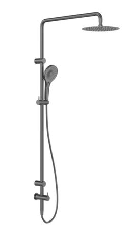 MECCA CARE 25MM GRAB RAIL 900MM TWIN SHOWER SET GUN METAL