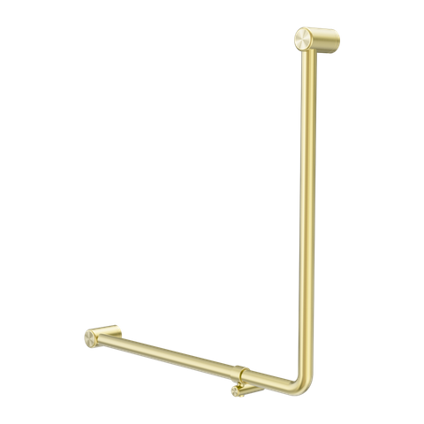 MECCA CARE 32MM 90 DEGREE BENT TUBE GRAB RAIL 750X750MM BRUSHED GOLD