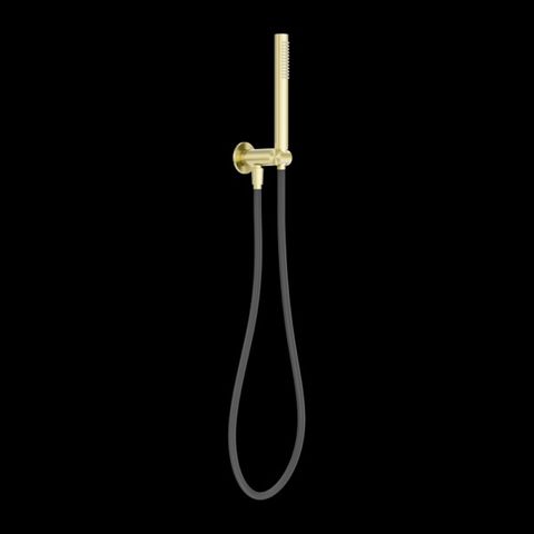 ZEN SS316L SHOWER ON BRACKET WITH OUTDOOR SHOWER HOSE BRUSHED GOLD