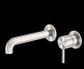 ZEN SS316L WALL BASIN/BATH MIXER SEPARATE BACK PLATE 185MM SPOUT BRUSHED NICKEL