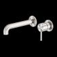 ZEN SS316L WALL BASIN/BATH MIXER SEPARATE BACK PLATE 230MM SPOUT BRUSHED NICKEL