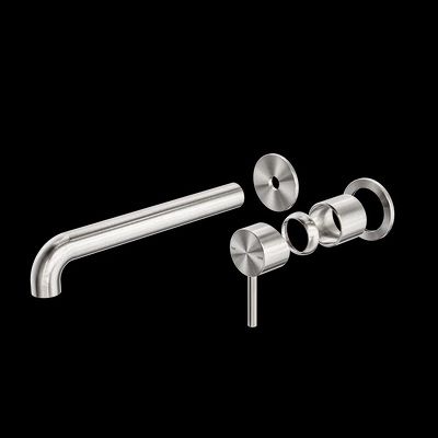 ZEN SS316L WALL BASIN/BATH MIXER SEPARATE BACK PLATE 230MM SPOUT TRIM KITS ONLY