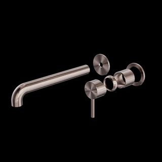 ZEN SS316L WALL BASIN/BATH MIXER SEPARATE BACK PLATE 230MM SPOUT TRIM KITS ONLY