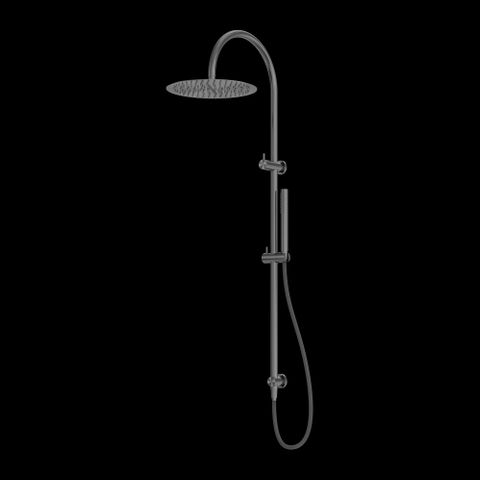 ZEN SS316L TWIN SHOWER WITH OUTDOOR SHOWER HOSE GRAPHITE