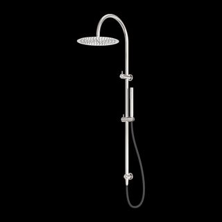 ZEN SS316L TWIN SHOWER WITH OUTDOOR SHOWER HOSE BRUSHED NICKEL