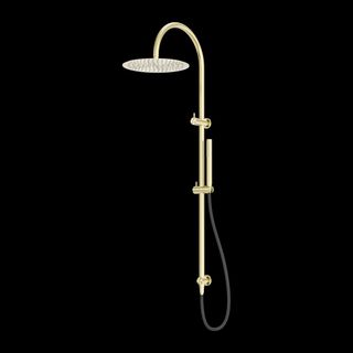 ZEN SS316L TWIN SHOWER WITH OUTDOOR SHOWER HOSE BRUSHED GOLD