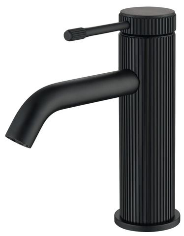 Mica Fluted Basin Mixer - Black