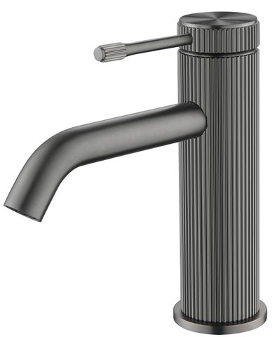 Mica Fluted Basin Mixer - Gunmetal