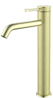 Mica Fluted TALL Basin Mixer - French Gold