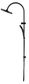 Mica Fluted Gooseneck Dual Shower - Black - BOM