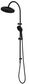 Mica Fluted Gooseneck Dual Shower - Black - BOM