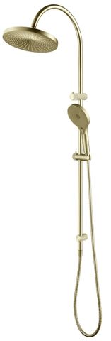 Mica Fluted Gooseneck Dual Shower - French Gold - BOM