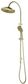 Mica Fluted Gooseneck Dual Shower - French Gold - BOM