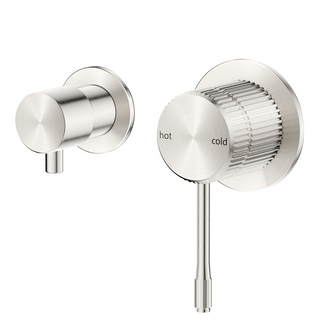 Mica Fluted Sideways Shower Mixer Diverter - Brushed Nickel