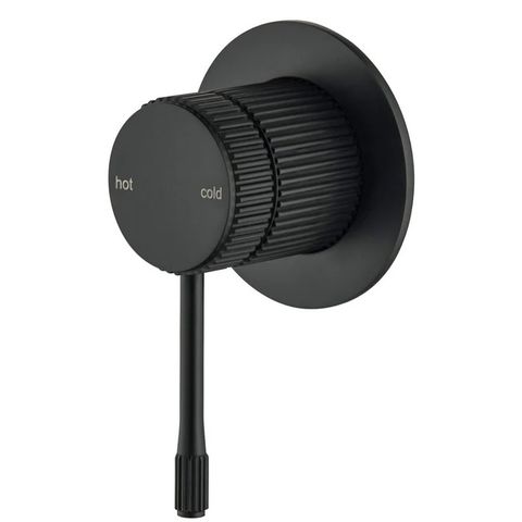 Mica Fluted Shower Mixer - Black