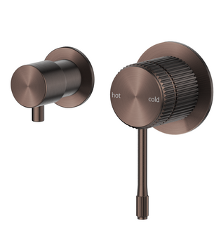 Mica Fluted Sideways Shower Mixer Diverter - Dusk Bronze
