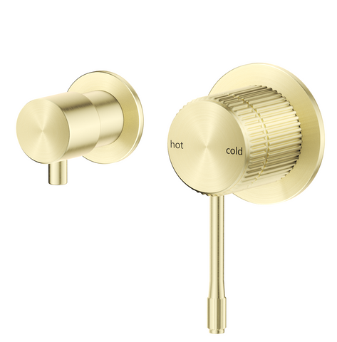 Mica Fluted Sideways Shower Mixer Diverter - French Gold