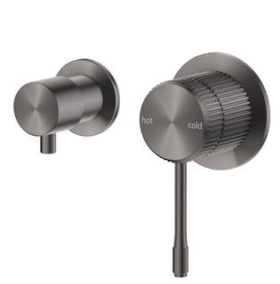 Mica Fluted Sideways Shower Mixer Diverter - Gunmetal