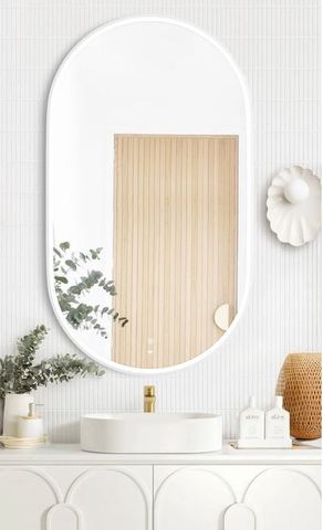 LED Noosa 1200x750 White Metal Frame Mirror