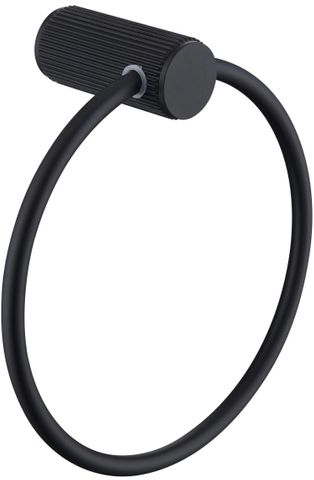 Mica Black Fluted Towel Ring