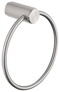 Mica Brushed Nickel Fluted Towel Ring