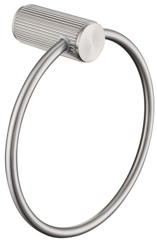 Mica Brushed Nickel Fluted Towel Ring