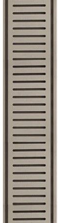 Lauxes 'Celleni' Aluminium Brushed Nickel Floor Grate 100mm 5600 x 100 x 26mm