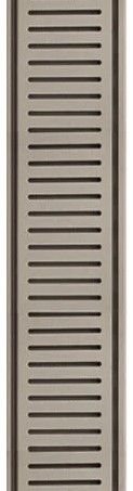 Lauxes 'Celleni' Aluminium Brushed Nickel Floor Grate 100mm 5600 x 100 x 26mm