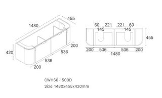 PLATEAU WALL HUNG 1500MM DOUBLE NATURAL TIMBER