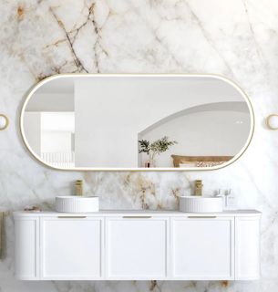 LED Noosa 1800(W)x750(H) Gold Metal Frame Mirror- Install Horizontal or Vertical