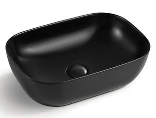 Artis O'96 455x325x135 Matte Black Oval Basin Ultra Slim