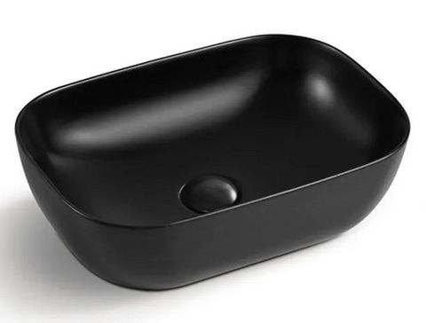 Artis O'96 455x325x135 Matte Black Oval Basin Ultra Slim