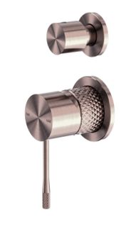 OPAL SHOWER MIXER WITH DIVERTOR SEPARATE PLATE BRUSHED BRONZE