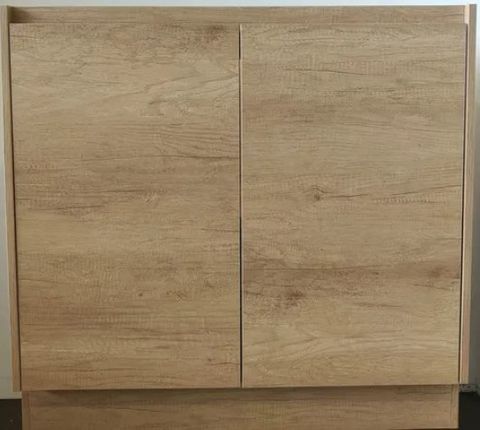 Clarke (Narrow) 750 Natural Oak Floor Mount Timber Laminate Vanity Cab