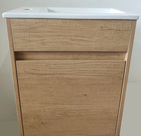 Blair Natural Oak Wall Hung Vanity with Ceramic Top