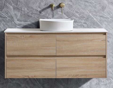 MINA 1200MM WALL HUNG VANITY NATURAL TIMBER