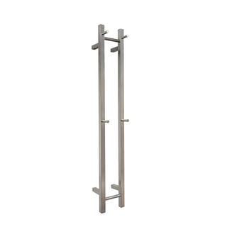 V2 Brushed Nickel Vertical Heated Towel Rail 2 Bars