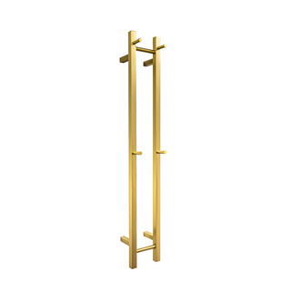 V2 Gold Vertical Heated Towel Rail 2 Bars