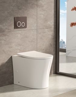 Crystal Flush Rimless Wall Faced Toilet Suite Ex Buttons